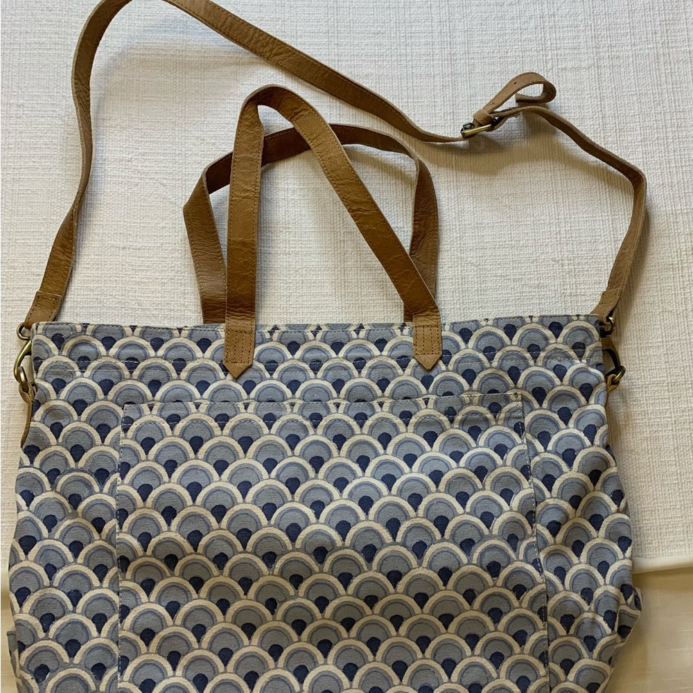 Joyn Blue and Tan Tote Bag